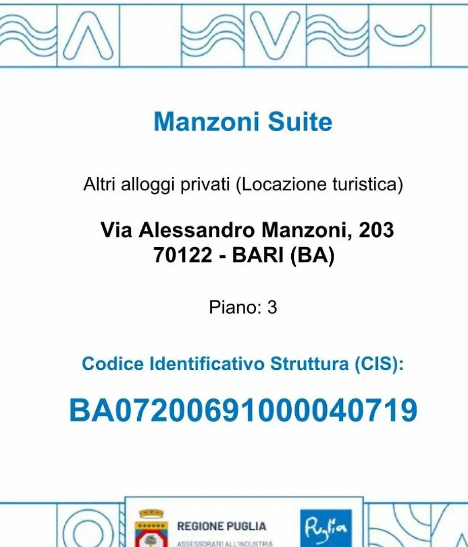 Manzoni Suite Bari 0*,  Italia